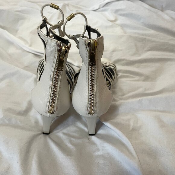 Calvin Klein Women's Neah Caged Sandals White Gladiator Size 9.5 M Excellent Con - Picture 4 of 16